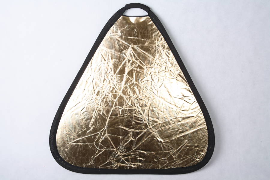 Odrazový trojuholník, odrazová doska, triangel 2 v 1 60cm zlatá / strieborná