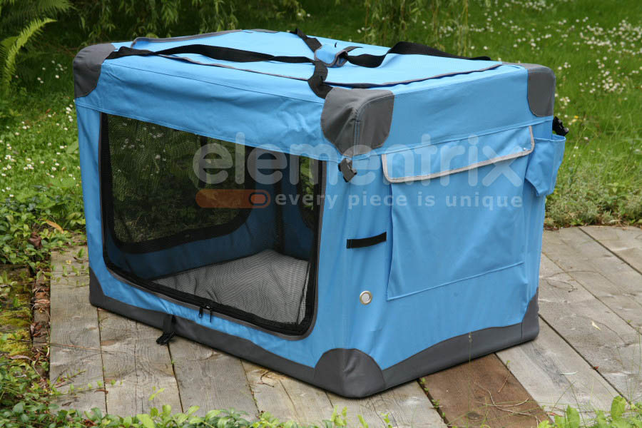 Klietka pre psa látková, prepravky, 3XL modrá 3016 ELMENTRIX