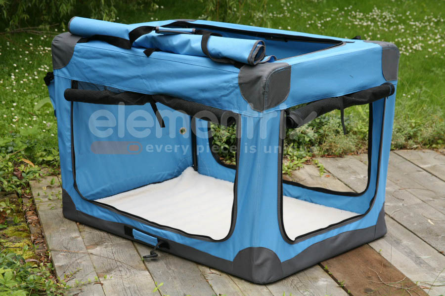 Klietka pre psa látková, prepravky, 3XL modrá 3016 ELMENTRIX