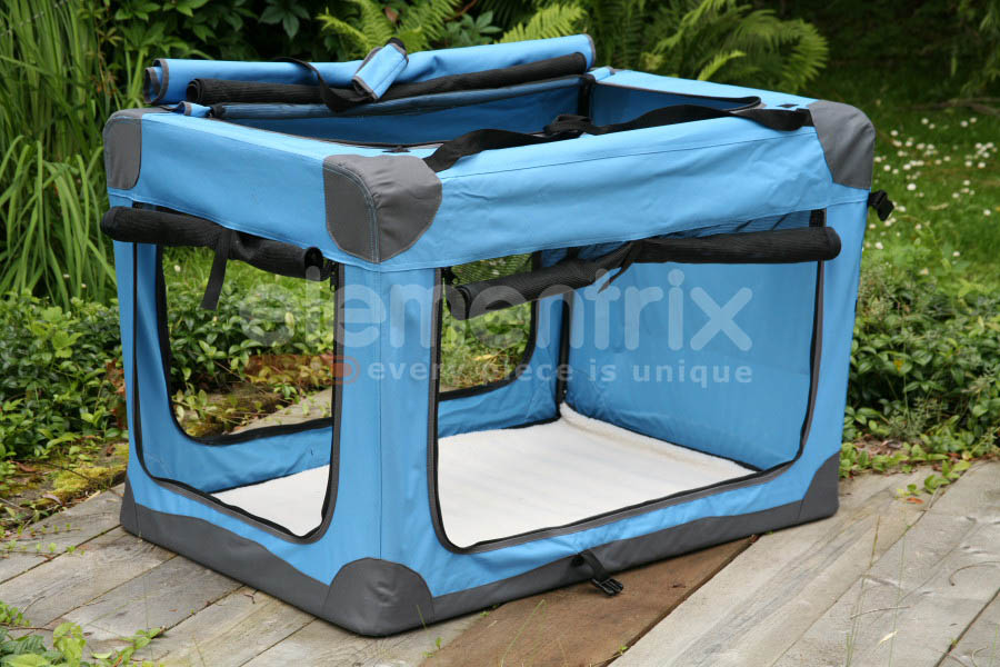 Klietka pre psa látková, prepravky, 3XL modrá 3016 ELMENTRIX