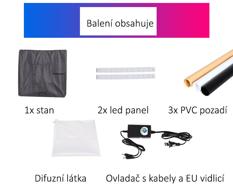 LED Svetelný stan, fotostan 80x80