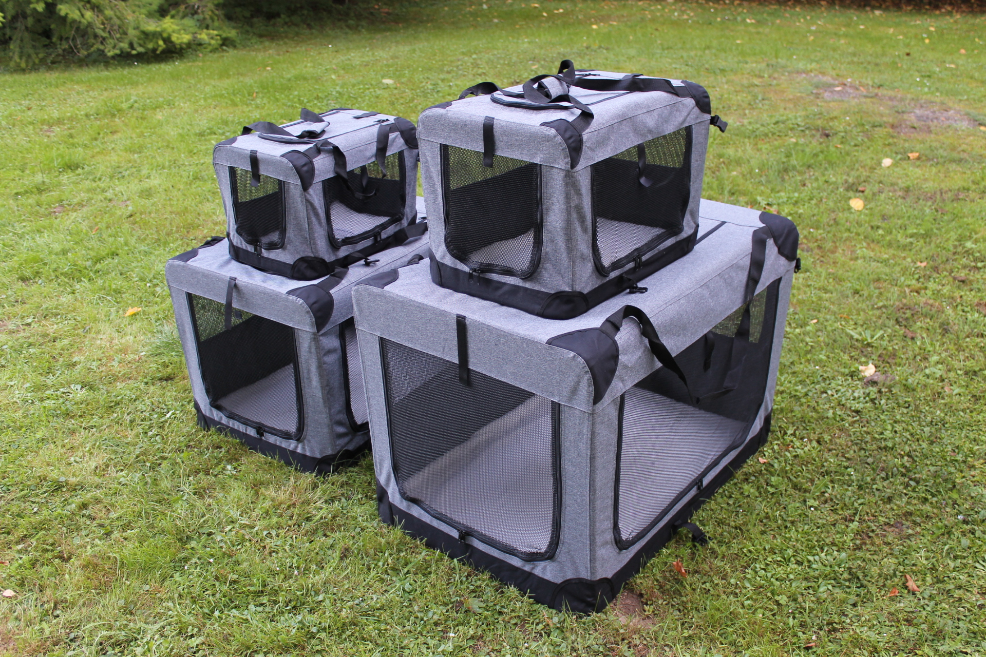 Klietka pre psa, prepravné klietka, látková prepravka, šedá M