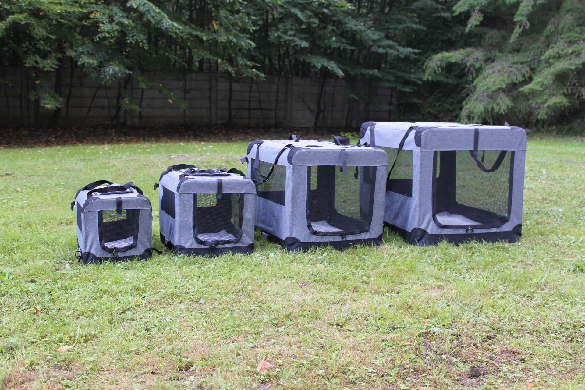 Klietka pre psa, prepravné klietka, látková prepravka, šedá L