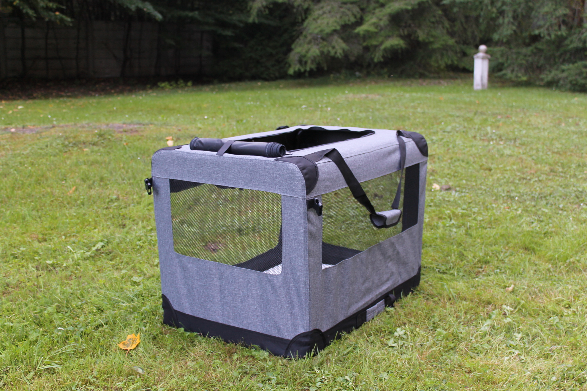 Klietka pre psa, prepravné klietka, látková prepravka, šedá 2XL