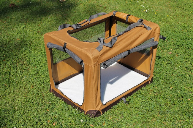 Klietka pre psa, prepravné klietka, látková prepravka, hnědá S