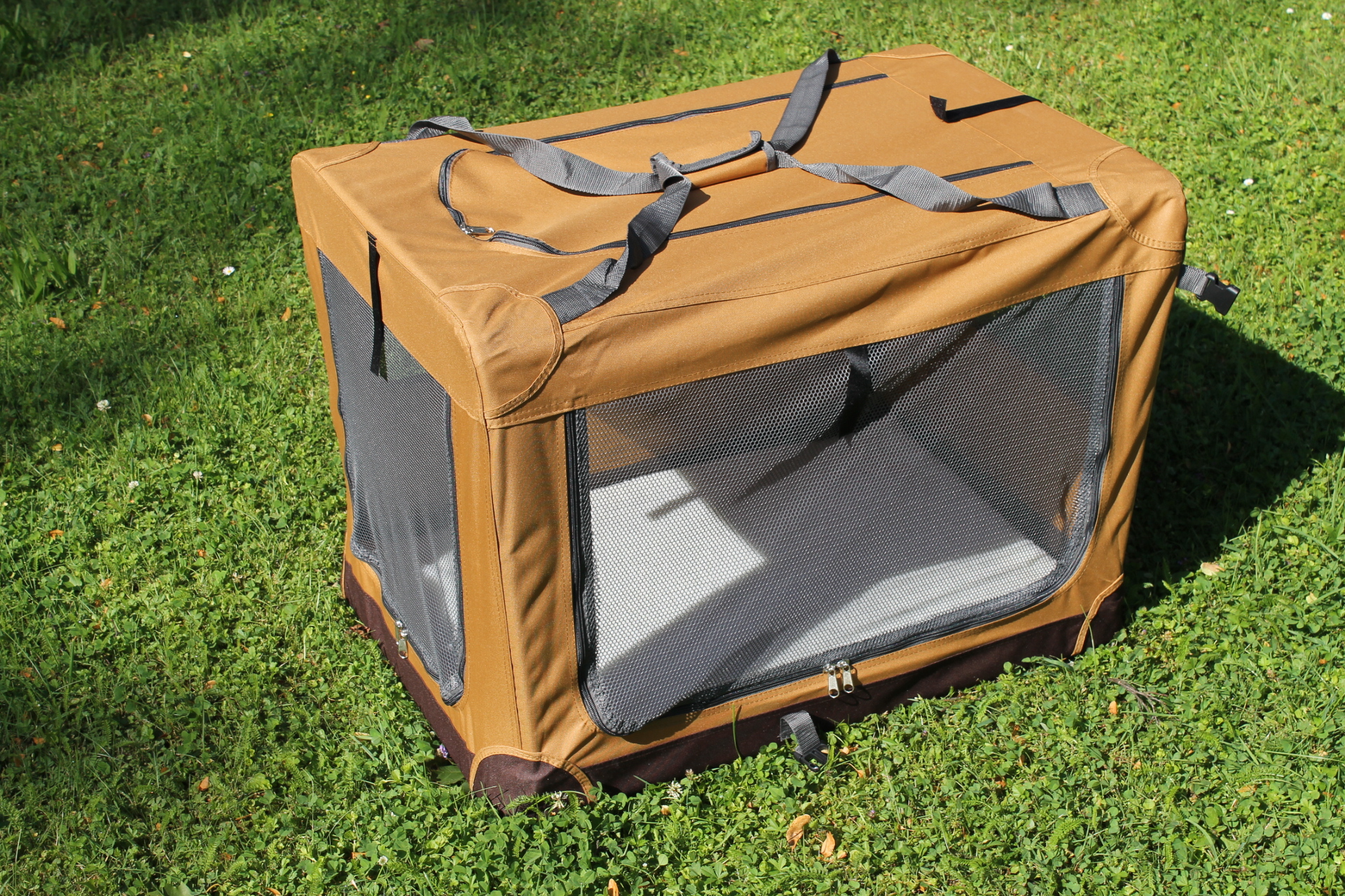 Klietka pre psa, prepravné klietka, látková prepravka, hnědá S