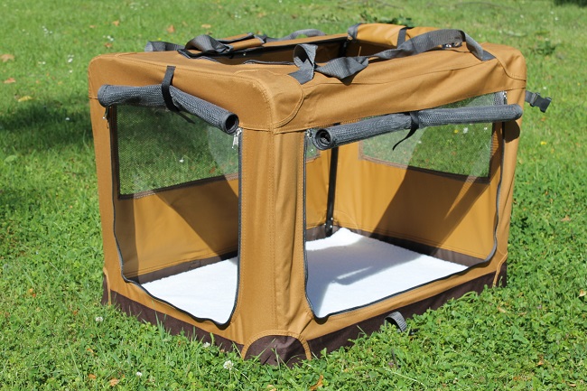 Klietka pre psa, prepravné klietka, látková prepravka, hnědá 3XL