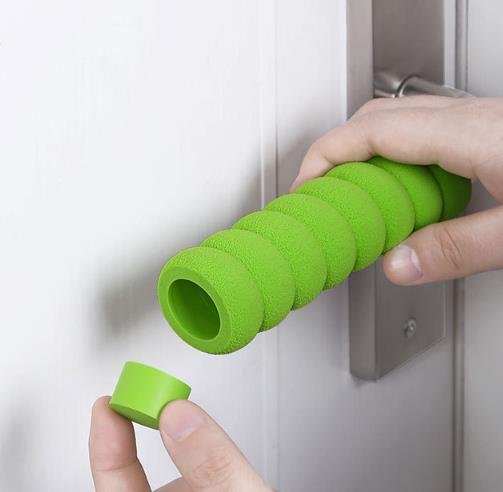 Ochrana kliky dveří, návlek na kliku růžová