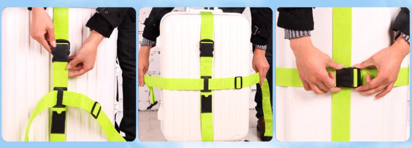 Popruh na kufr křížový modrý