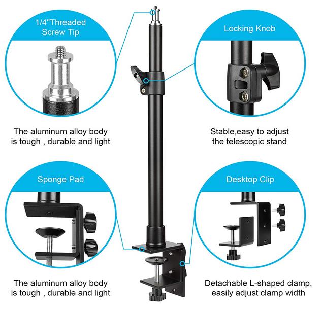 Teleskopická Tyč Stojan Držák na Stůl Desku 58cm