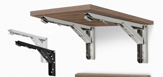 Sklopný držák police 340mm - černý [1pár]