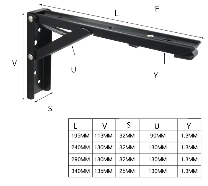 Sklopný držák police 290mm - nerez [1pár]
