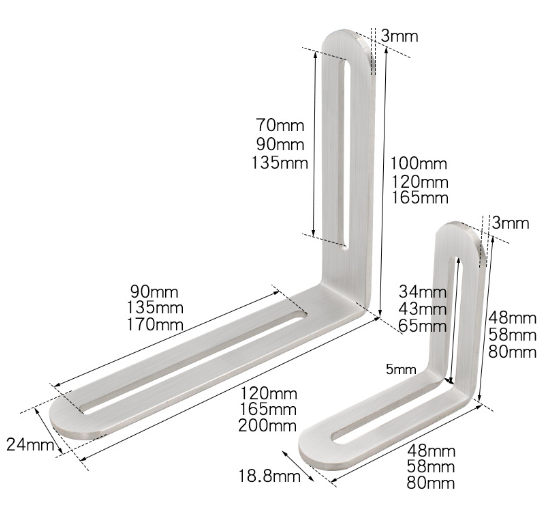 Úhelník L nerez spojovací 120x100 90°