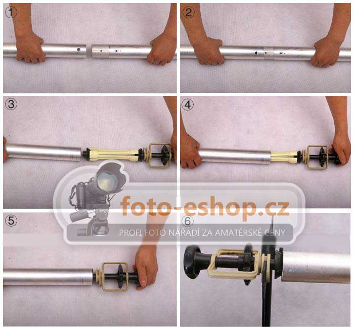 Hliníkové rúrky pre foto-pozadím dĺžka 3m