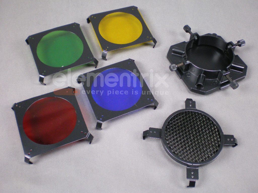 Klapky s farebnými filtrami a voštinou pre Miniblesk