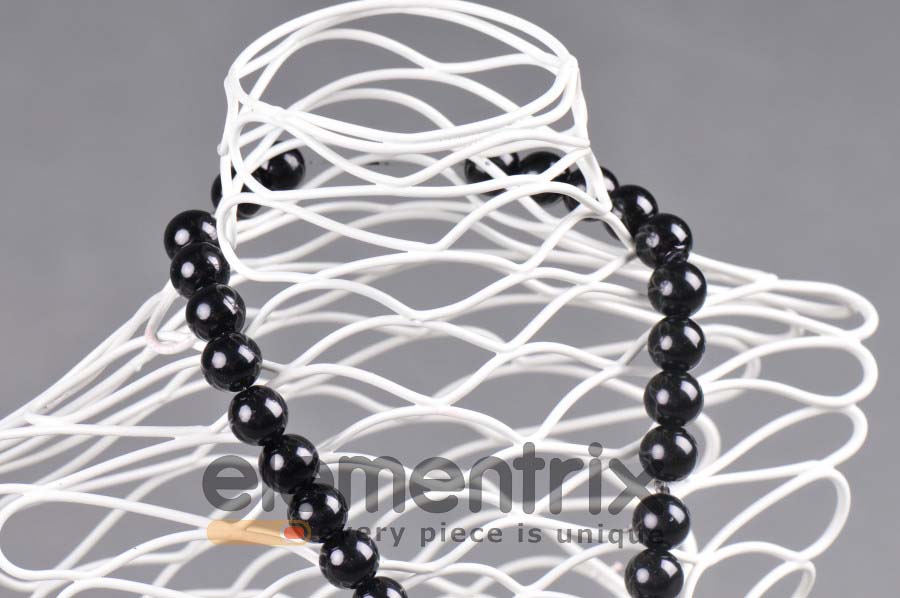 Dámske torzo, dekolt biely, kovový 39cm