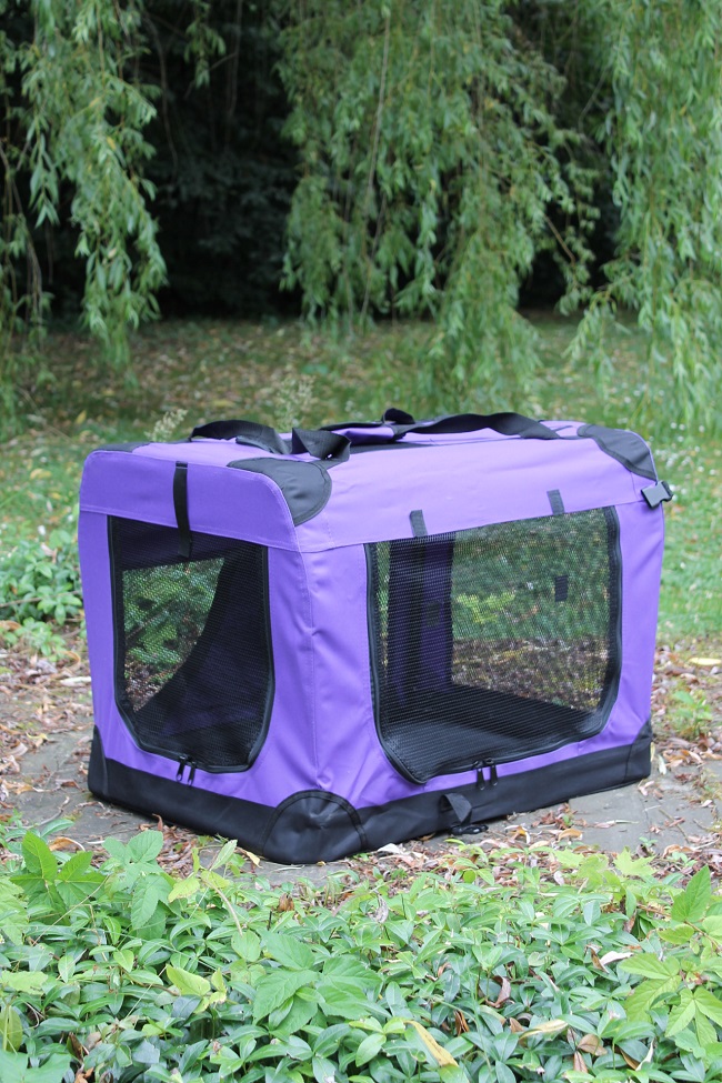 Klietka pre psa, prepravné klietka, látková prepravku, vel.XL fialová ELEMENTRIX