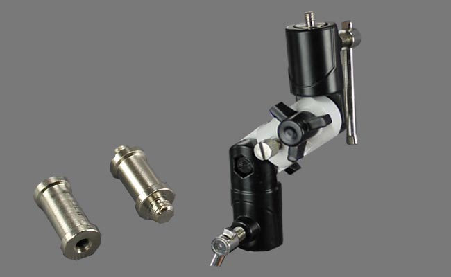 Držiak blesku a dáždnika s dvoma kĺbmi, hliník ELEMENTRIX