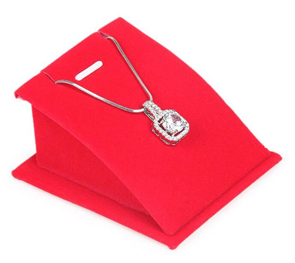 Stojánek na prstýnky, naušnice červený samet 