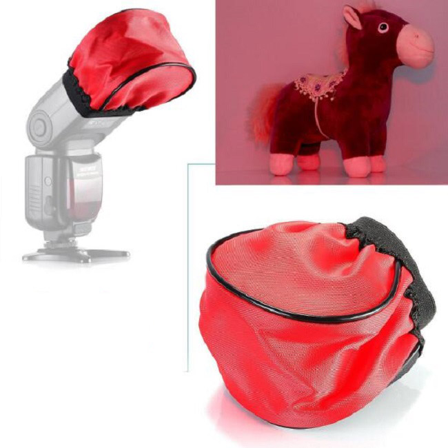 Difuzér pre systémový blesk, softbox červený
