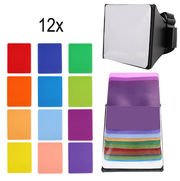 Softbox, minisoftbox s barevými filtrami 10x13cm