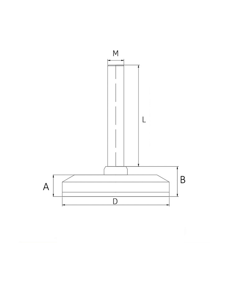 M10X50 50mm Stavěcí nohy ocel plast
