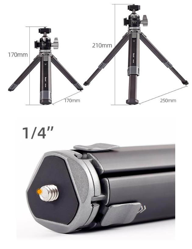 Elementrix mini stativ s držákem mobilu, kulová hlava XLT