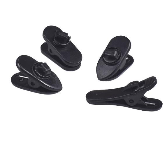 Držák klips kabelu mikrofonu, klipsa otočný černý 3