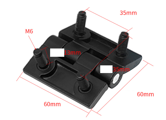 Dverný pánt celokovový zinok 60x60x6mm skrutky