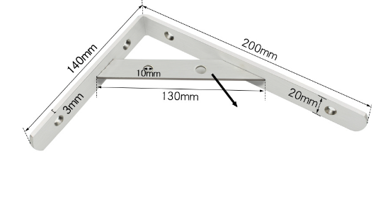 Držák police typ A 200mm s podpěrou 1pár