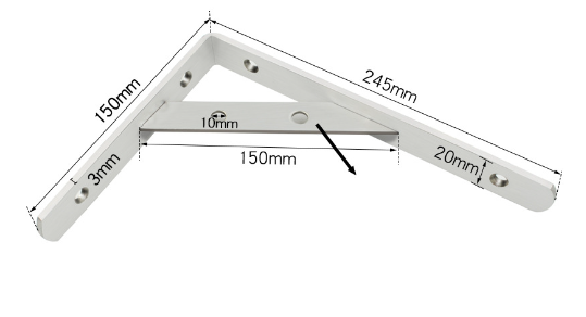 Držák police typ A 250mm s podpěrou 1pár