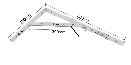 Držák police typ A 400mm s podpěrou 1pár
