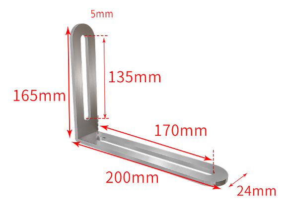 Úhelník L nerez spojovací 200x165 90°