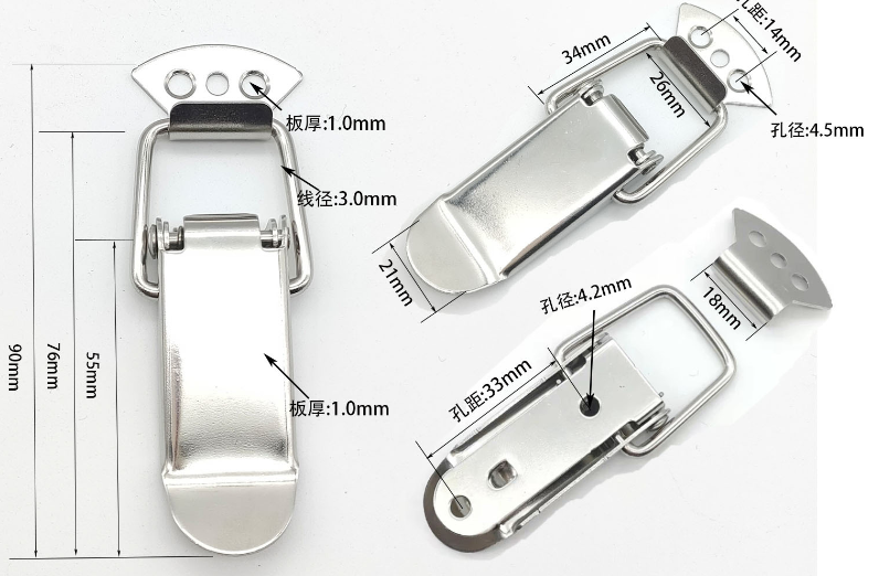 Pákový uzávěr bedny 55mm 1ks