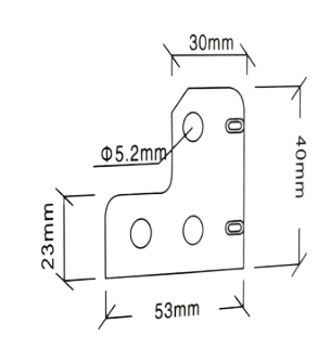 Ochranná hrana debny, kufra 53mm