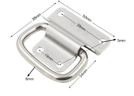 Sklopné nerezové madlo pre bedňu 50mm 1ks