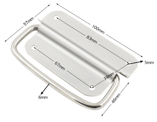 Sklopné nerezové madlo pre bedňu 100mm 1ks