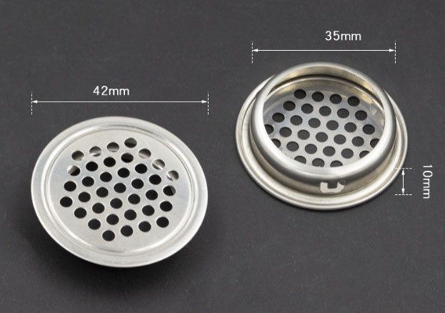 Nerezová vetracia mriežka Ø42mm 10ks