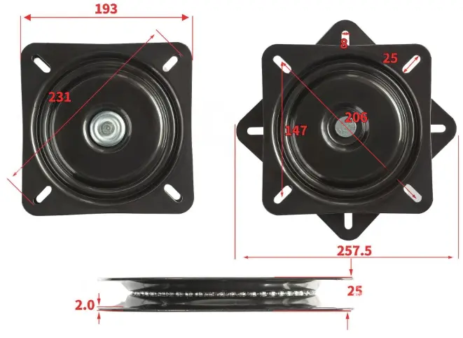Lazy Susan 193mm otočný mechanizmus stola, točňa dosky