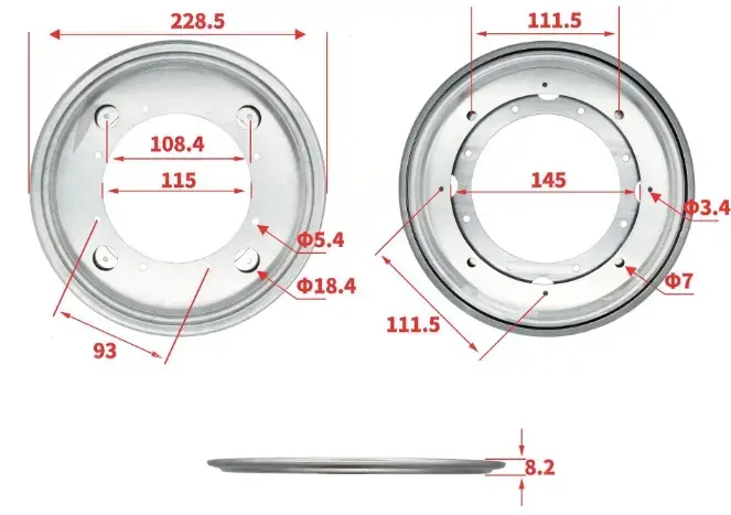 Lazy Susan 228mm otočný mechanizmus stola, točňa dosky