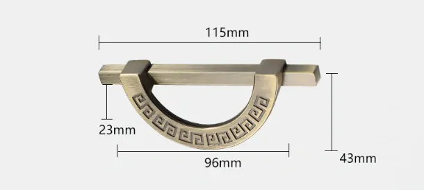 Šuplíkové, dveřní madlo čínský neo styl 6246-96 číerny bronz