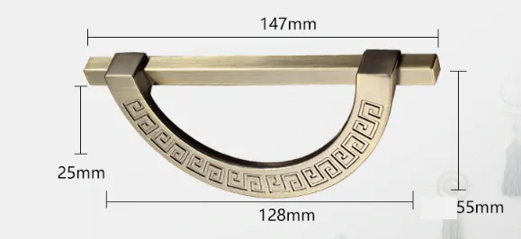 Šuplíkové, dveřní madlo čínský neo styl 6246-128 číerny bronz