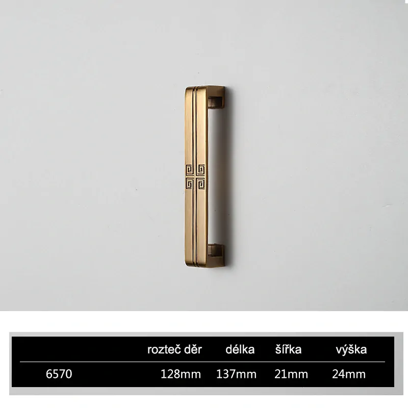 Šuplíkové, dverné madlo čínsky neo štýl 6570-128 bronz 