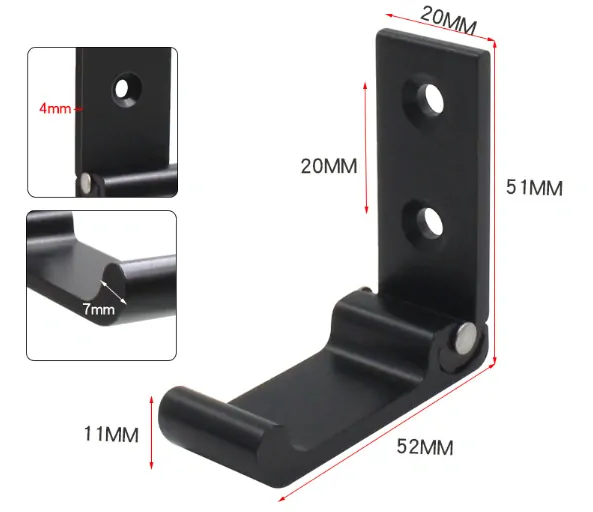 Sklopný háčik na šaty menší čierny