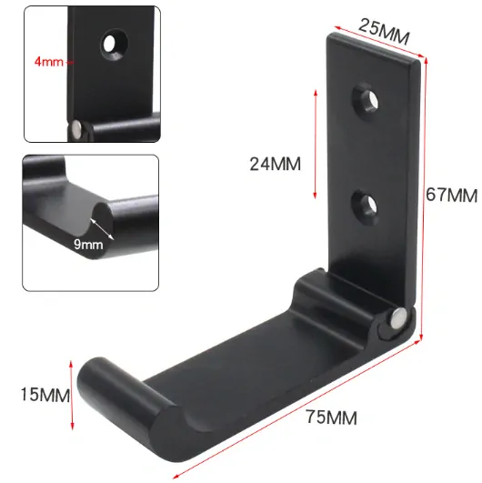 Sklopný háčik na šaty vetší čierny