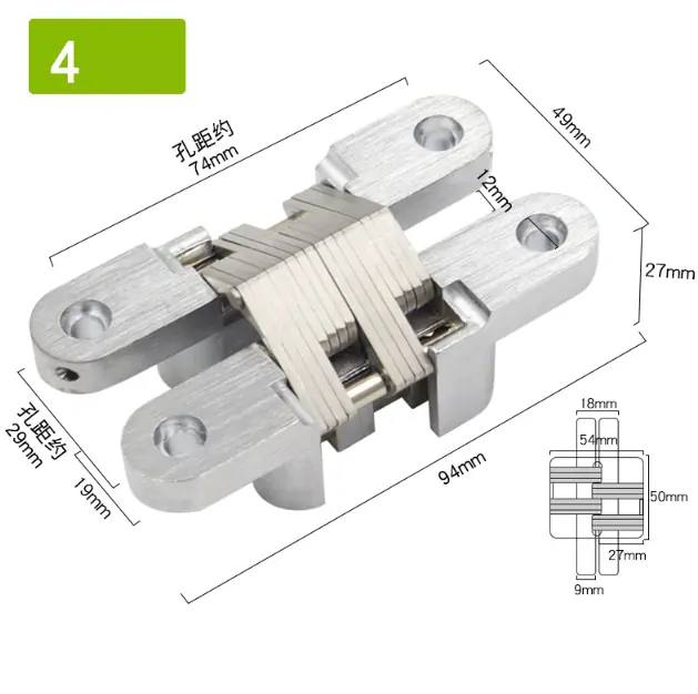 Nerezový 180 ° skrytý pánt záves 19x95mm (2ks)