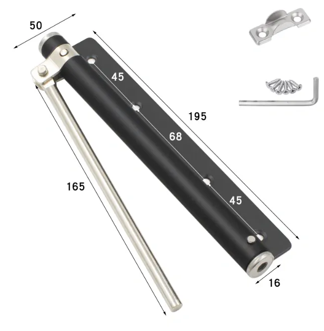 Automatický zatvárač dverí 145° sklopný čierny