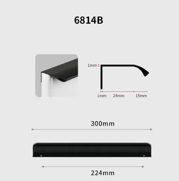Profilová nábytková úchytka 300mm horná čierna
