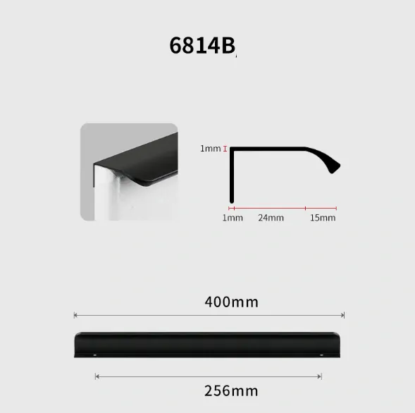 Profilová nábytková úchytka 400mm horná čierna