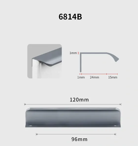 Profilová nábytková úchytka 150mm horná šedá